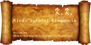 Királyfalvi Klemencia névjegykártya